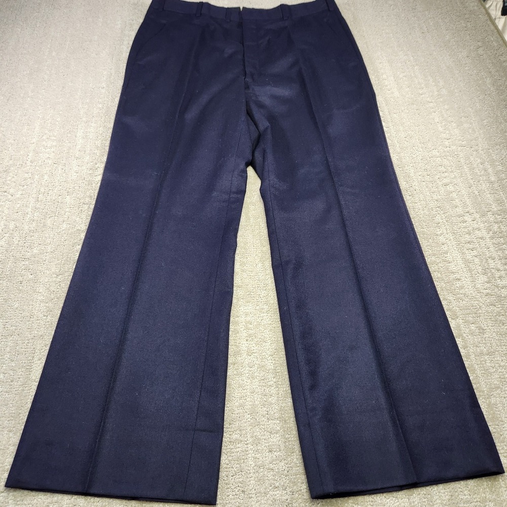 Vintage 60s Hickey Freeman Flare Pants Men 34x30 High Rise Trouser Wool Wide Leg